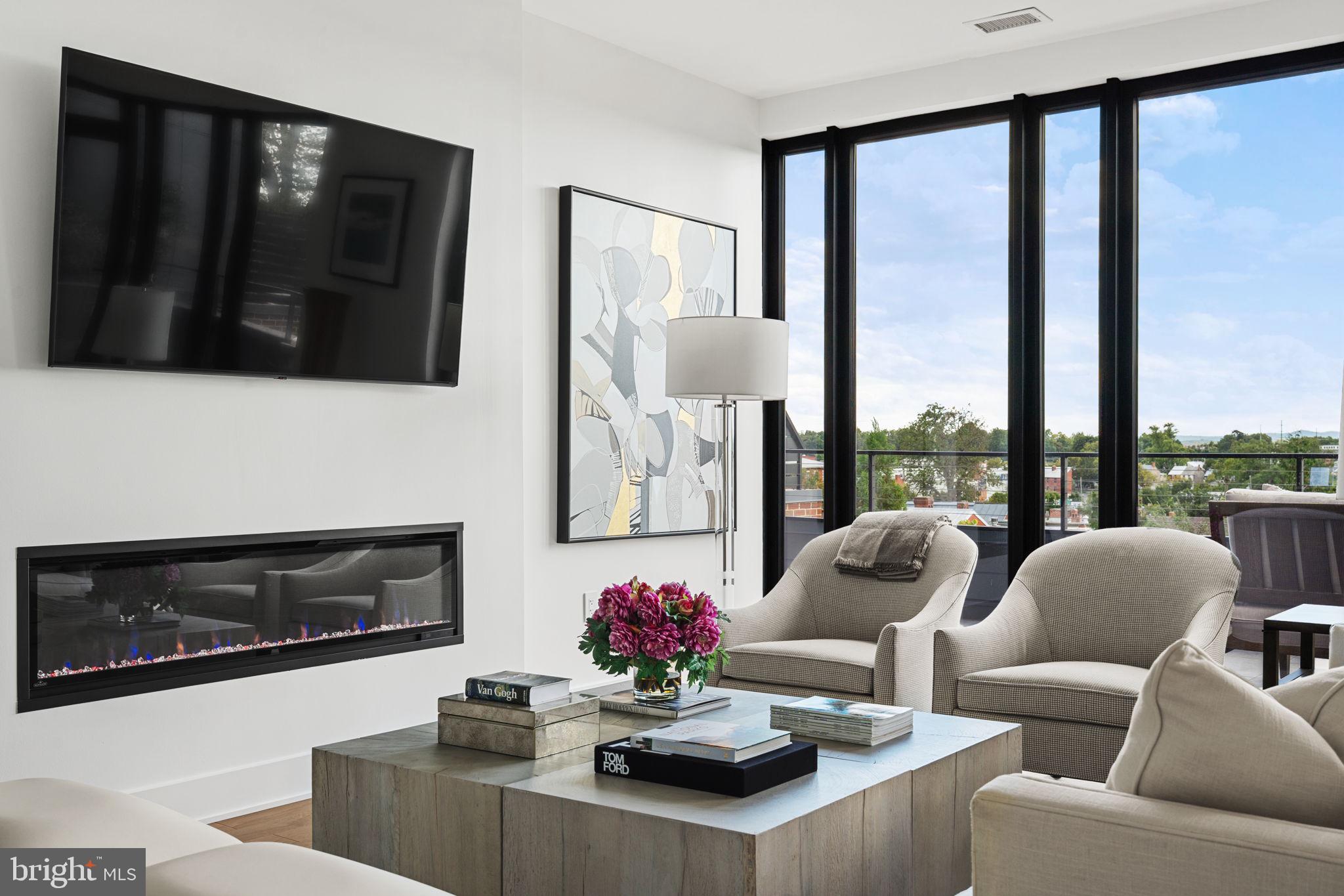 210 East 2nd Street, Unit 402 Frederick, MD 21701 - Photo 8 of 71 a living room with furniture and a fireplace