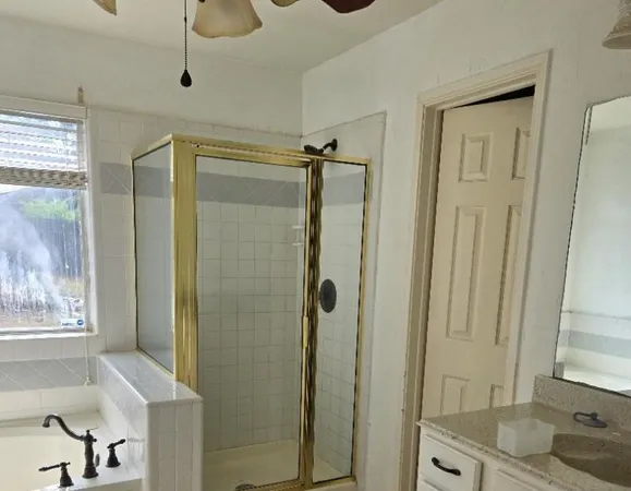 an empty room with windows