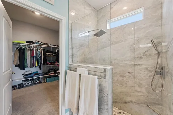 a bathroom with a shower