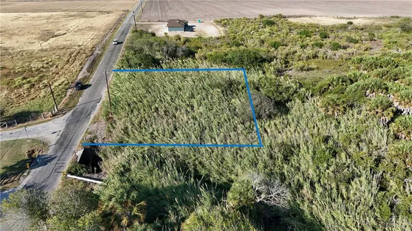 an aerial view of a residential houses with yard