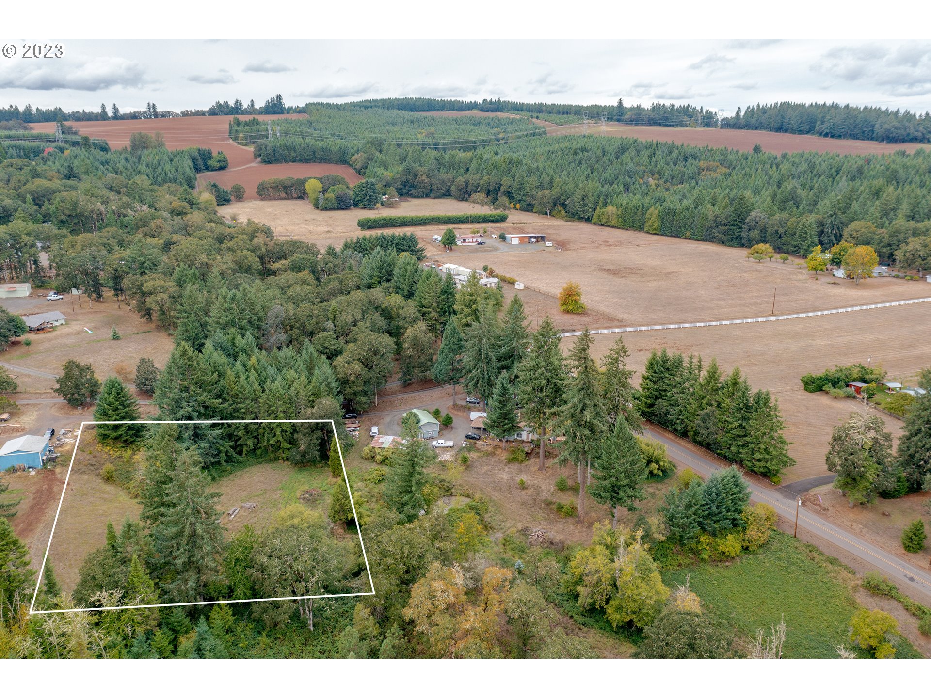 27471 Fern Ridge Road Sweet Home, OR 97386 - Photo 12 of 14 an aerial view of a houses with a yard and lake view