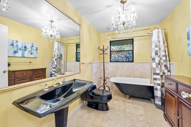 a living room with furniture