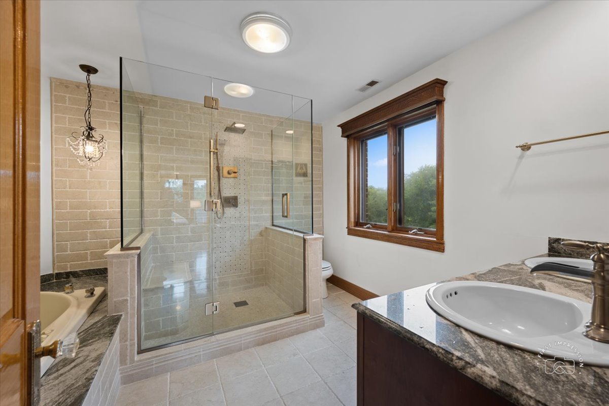 27158 West Cuba Road Barrington, IL 60010 - Photo 32 of 51 a bathroom with a shower sink and mirror