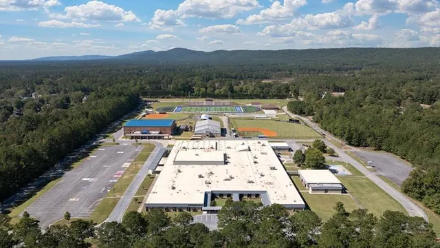 a view of swimming pool with a garden