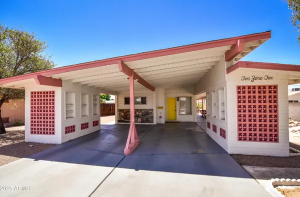 a view of a building with a outdoor space