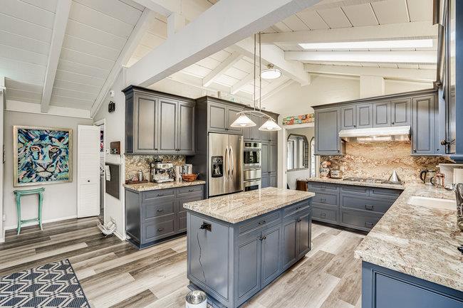 1 Edge Road Atherton, CA 94027 - Photo 13 of 33 a large kitchen with a stove a sink and a refrigerator
