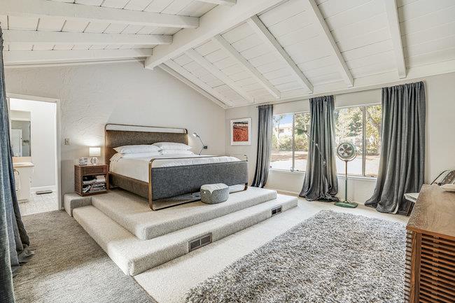 1 Edge Road Atherton, CA 94027 - Photo 17 of 33 a bedroom with a large bed and a large window