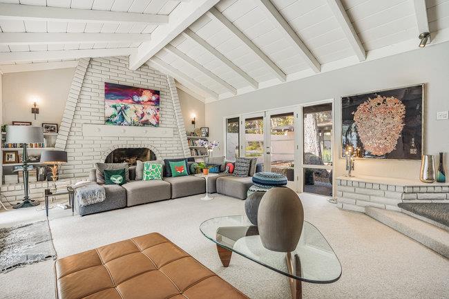 1 Edge Road Atherton, CA 94027 - Photo 8 of 33 a living room with furniture and a flat screen tv