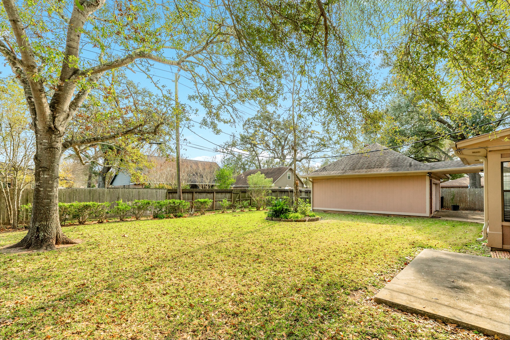 212 Any Way Street Lake Jackson, TX 77566 - Photo 28 of 28 a view of a backyard with large trees