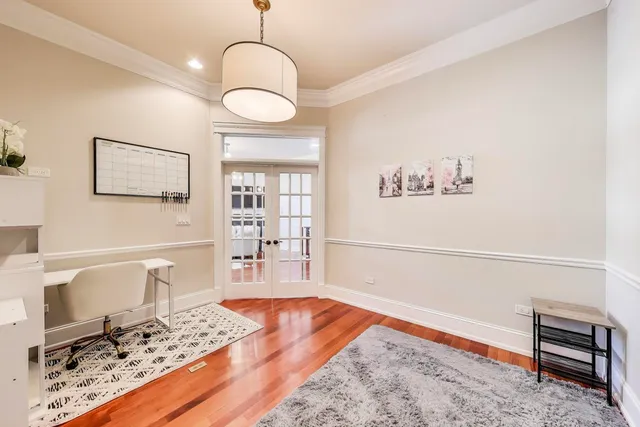 a view of a living room and dining room