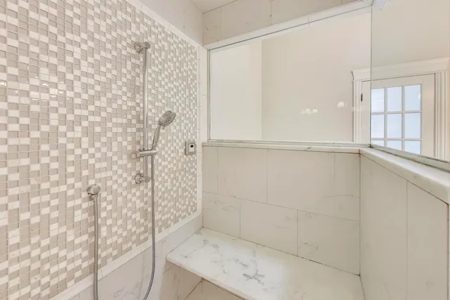 a bathroom with a shower