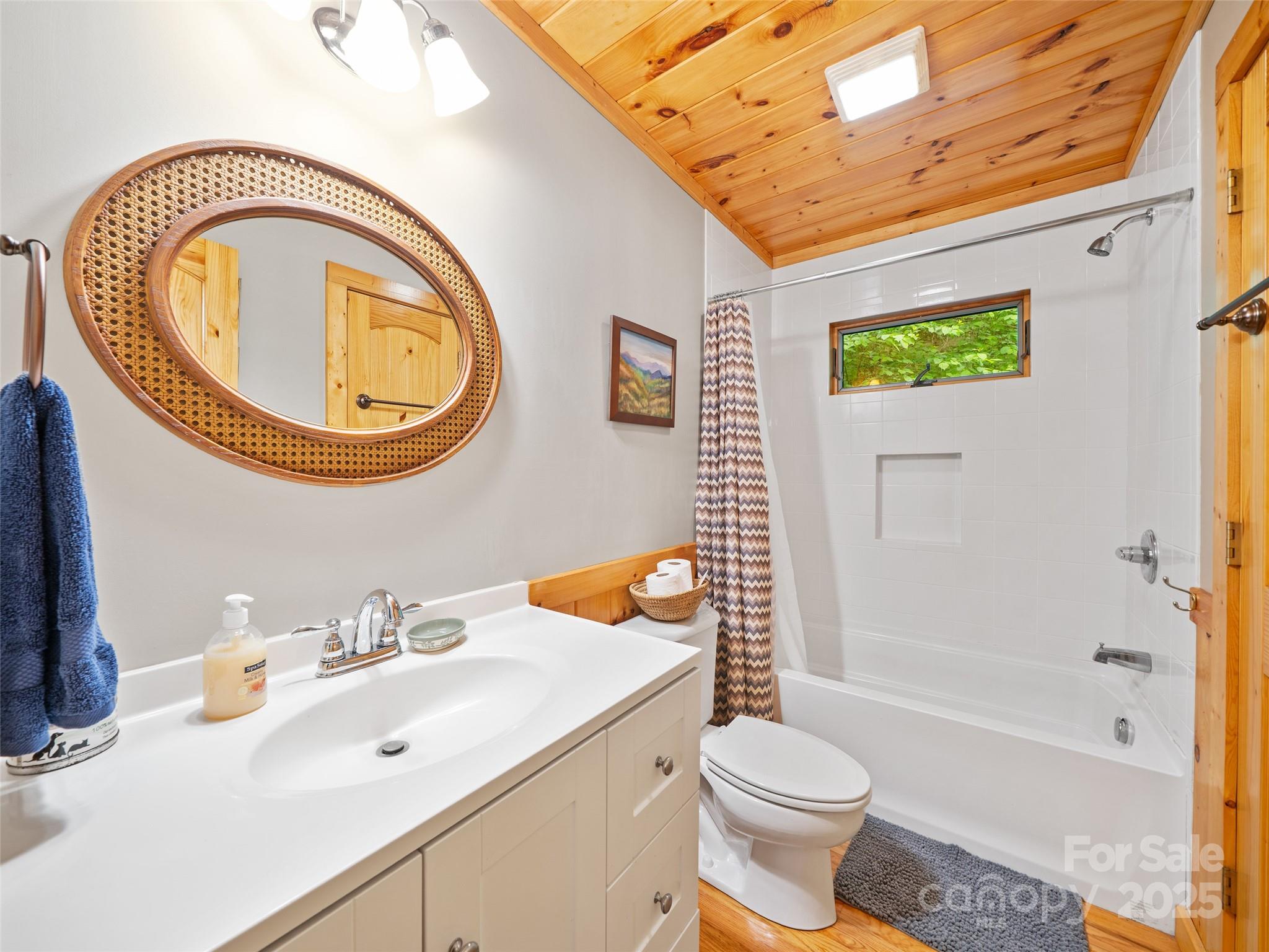 198 Grace Ridge Road Bakersville, NC 28705 - Photo 15 of 27 a bathroom with a sink a toilet and a mirror