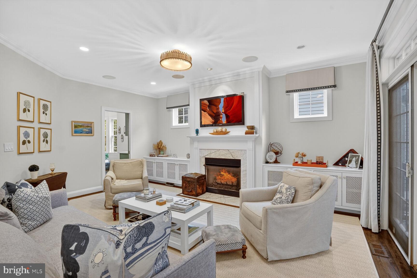 4837 W Street Northwest Washington, DC 20007 - Photo 21 of 59 Fam rm adjoins the kitchen w/fireplace & built-ins