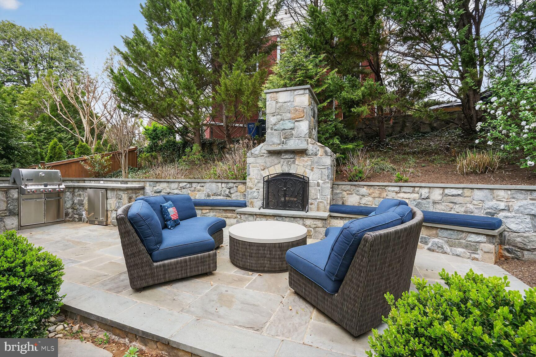 4837 W Street Northwest Washington, DC 20007 - Photo 49 of 59 Patio, fp, bench seating,kitchenette,grill,refrig