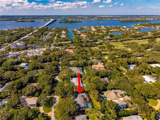 an aerial view of a residential houses