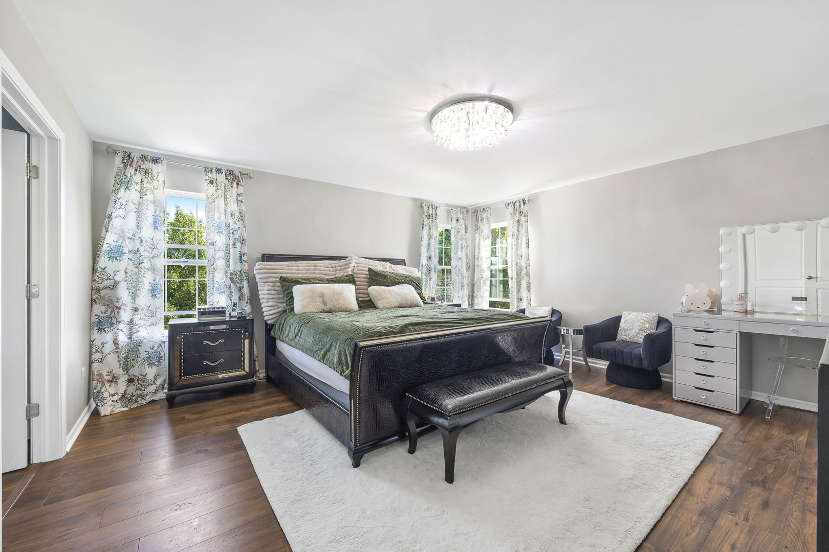 2297 Deerpath Road Bolingbrook, IL 60490 - Photo 19 of 46 a bedroom with a bed and wooden floor