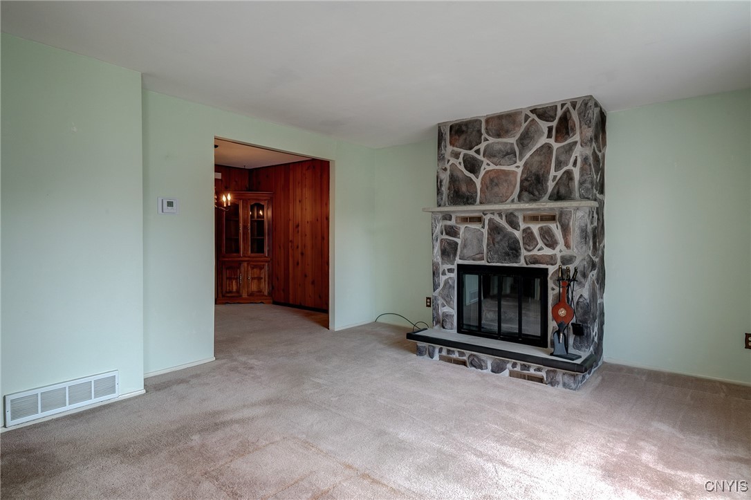 511 Rita Drive Clay, NY 13212 - Photo 6 of 41 Living Room with Wood Burning Fireplace