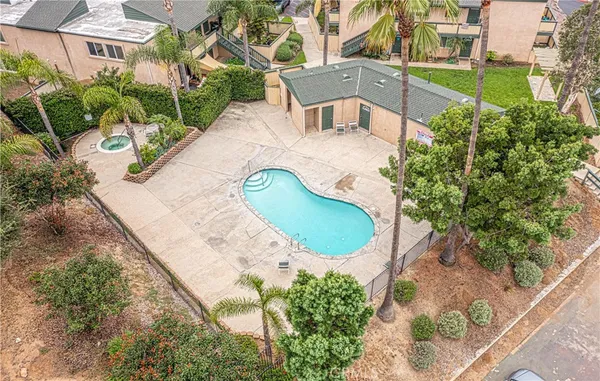 an aerial view of a house