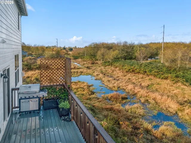 a view of balcony with furniture