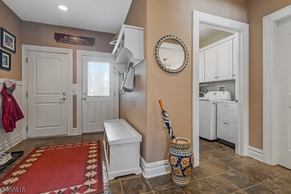 a view of a hallway with elevator