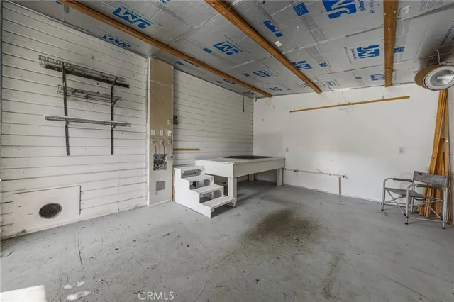 a view of a room with racks