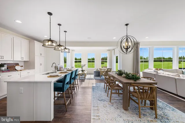 a view of a dining room and livingroom view