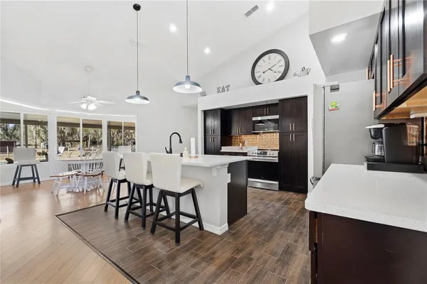 a view of a park with trees