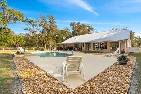 a view of outdoor space with garden