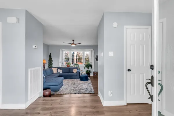 a living room with furniture