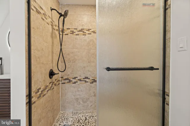a bathroom with a shower