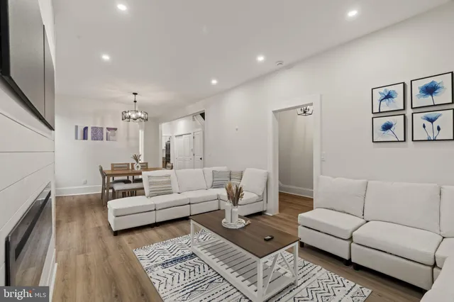 a living room with furniture and a couch