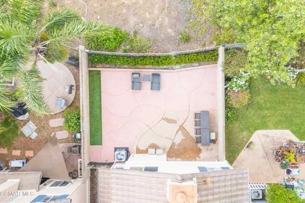 an aerial view of a house