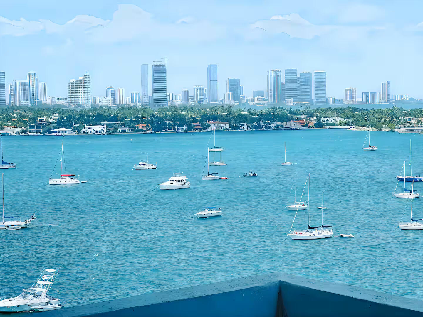 a view of a city with tall buildings