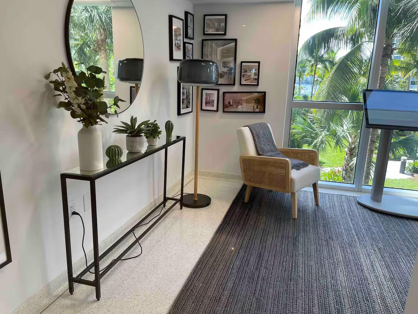 1500 Bay Road, Unit 1244S Miami Beach, FL 33139 - Photo 23 of 48 a living room with furniture and a potted plant