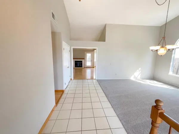 a view of a livingroom with a fireplace
