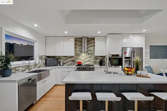 a view of balcony with furniture