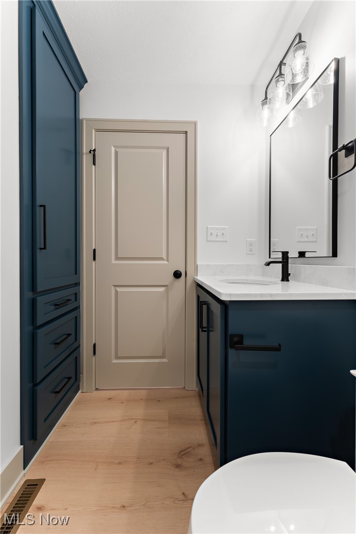 8664 Akron Road Marshallville, OH 44645 - Photo 21 of 29 Bathroom with vanity and hardwood / wood-style flooring