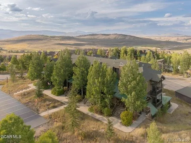 a view of a lake with a mountain