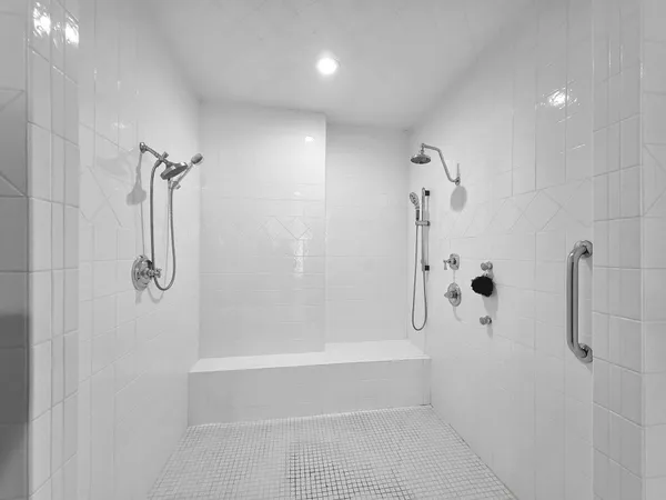 a bathroom with a shower