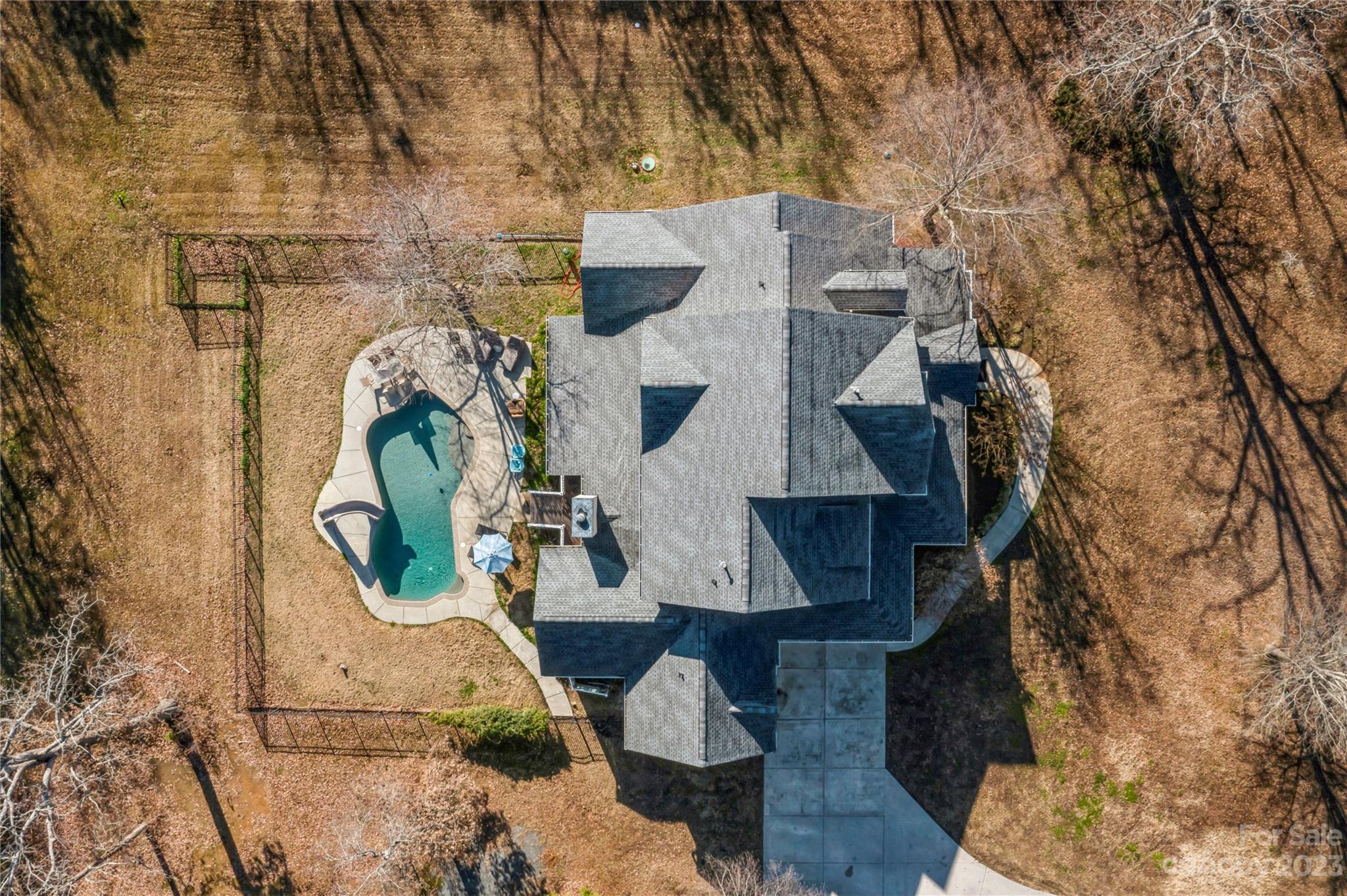 5720 Unionville-Brief Road Monroe, NC 28110 - Photo 41 of 48 an aerial view of a house with wooden floor and fence