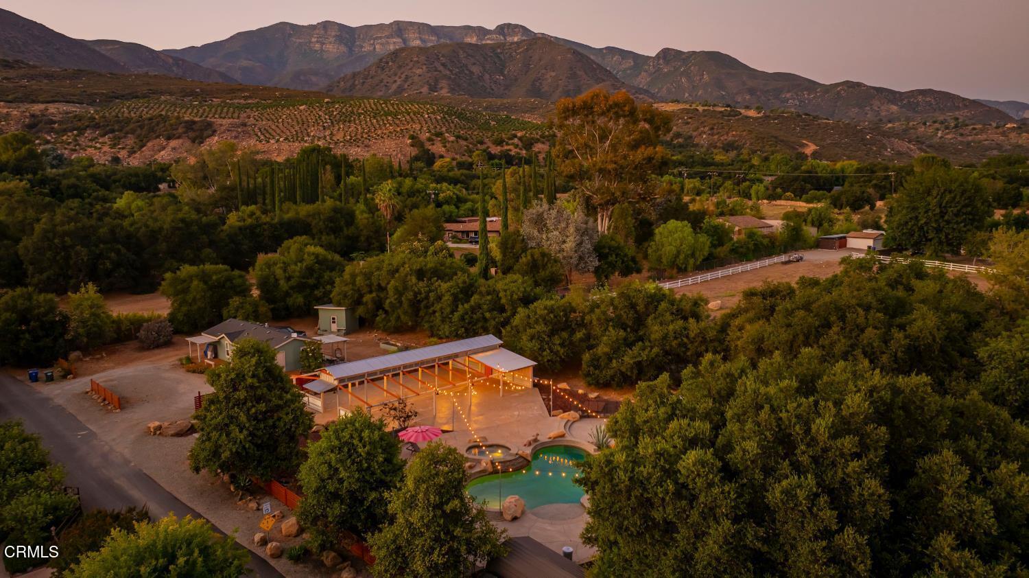 12475 Christmas Tree Road Ojai, CA 93023 - Photo 43 of 50 an aerial view of residential house with an outdoor space and mountain view