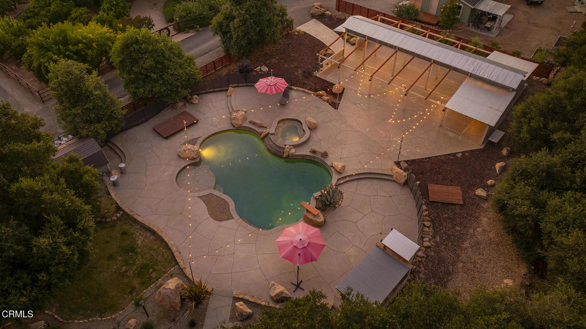 12475 Christmas Tree Road Ojai, CA 93023 - Photo 45 of 50 an aerial view of a house with a swimming pool and backyard