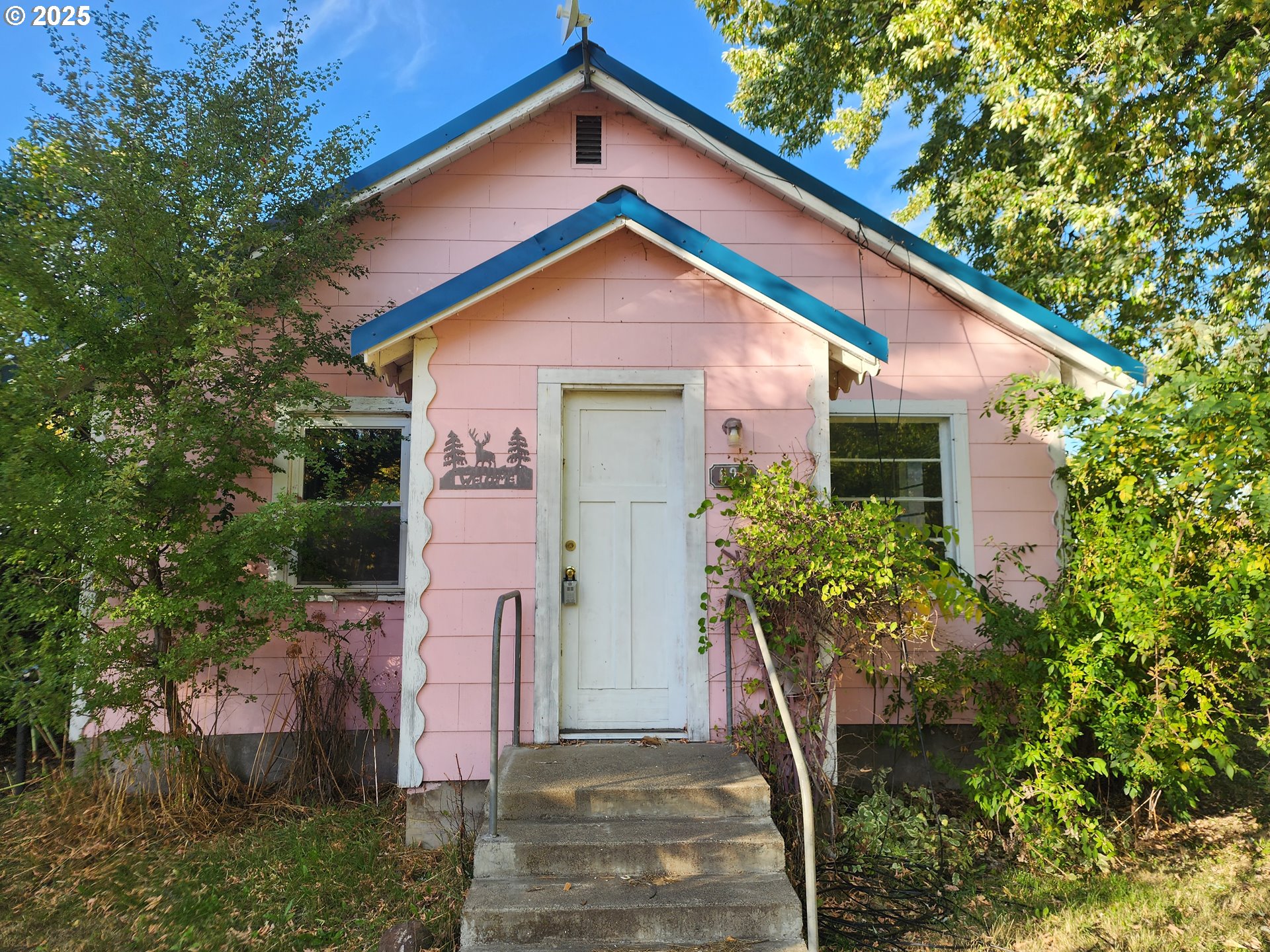 625 Baltimore Street Elgin, OR 97827 - Photo 1 of 17 a front view of house with yard and trees in the background