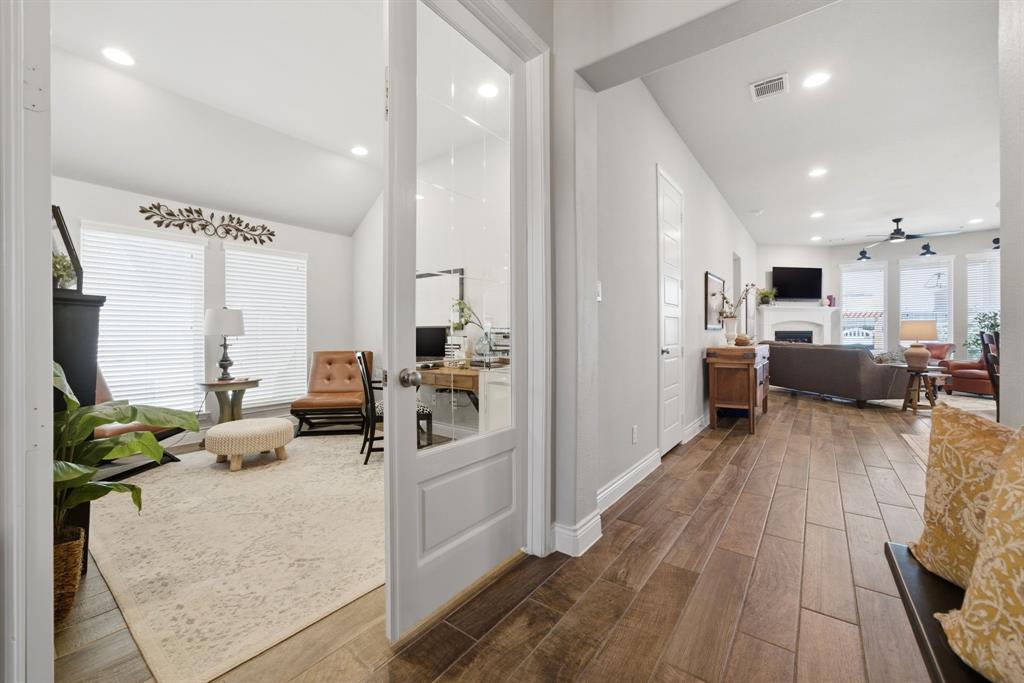 1121 Bantham Way Forney, TX 75126 - Photo 5 of 28 Designated home office highlighted with beautiful French doors.