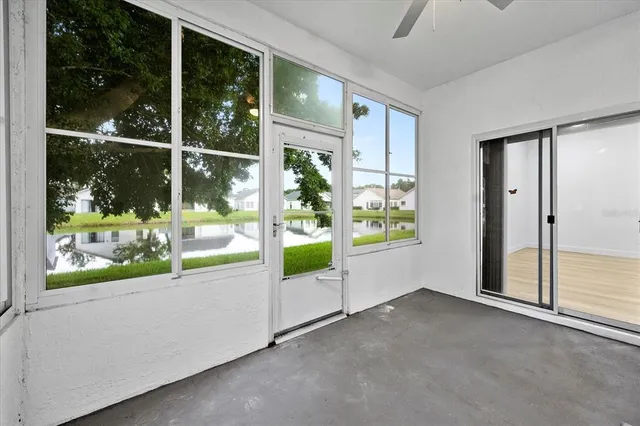 an empty room with window