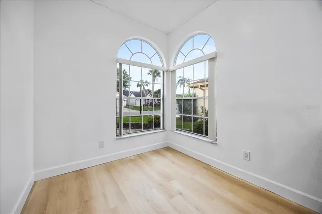 an empty room with a window