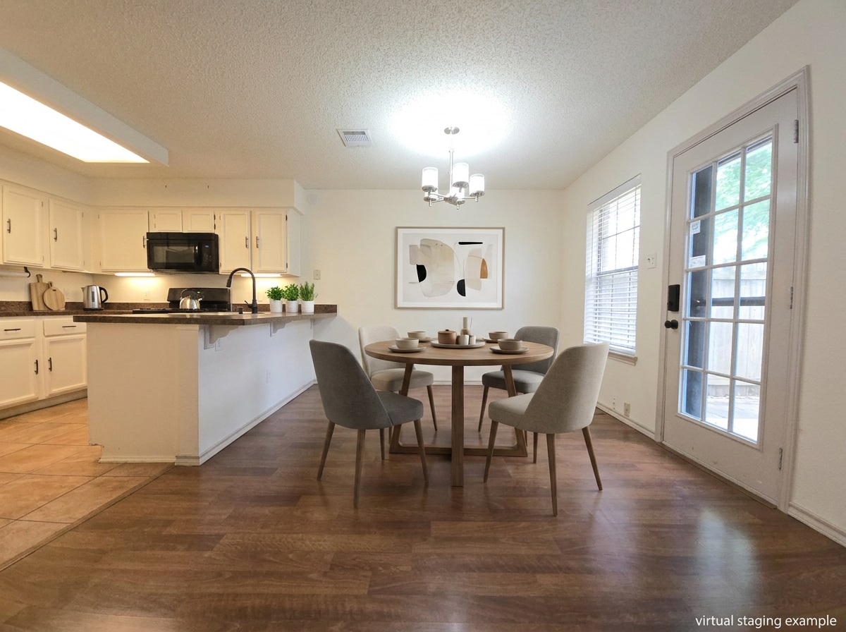 12806 Modena Trail Austin, TX 78729 - Photo 3 of 12 a view of a dining room with furniture and wooden floor