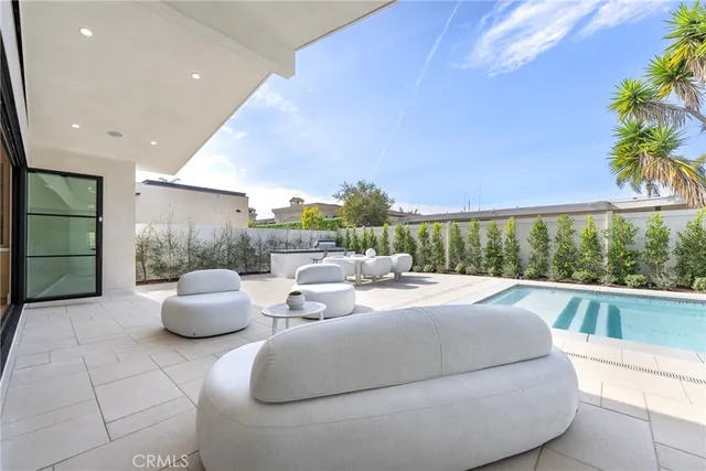 a view of an outdoor sitting area