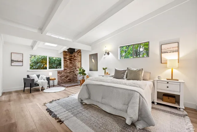 a view of backyard with green space