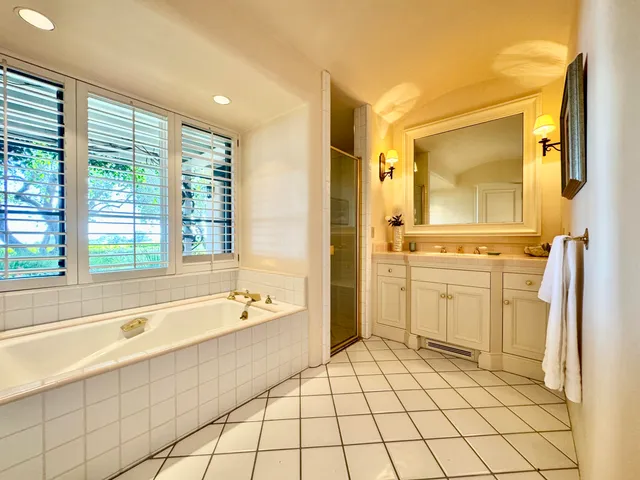 a aerial view of a house with yard and green space